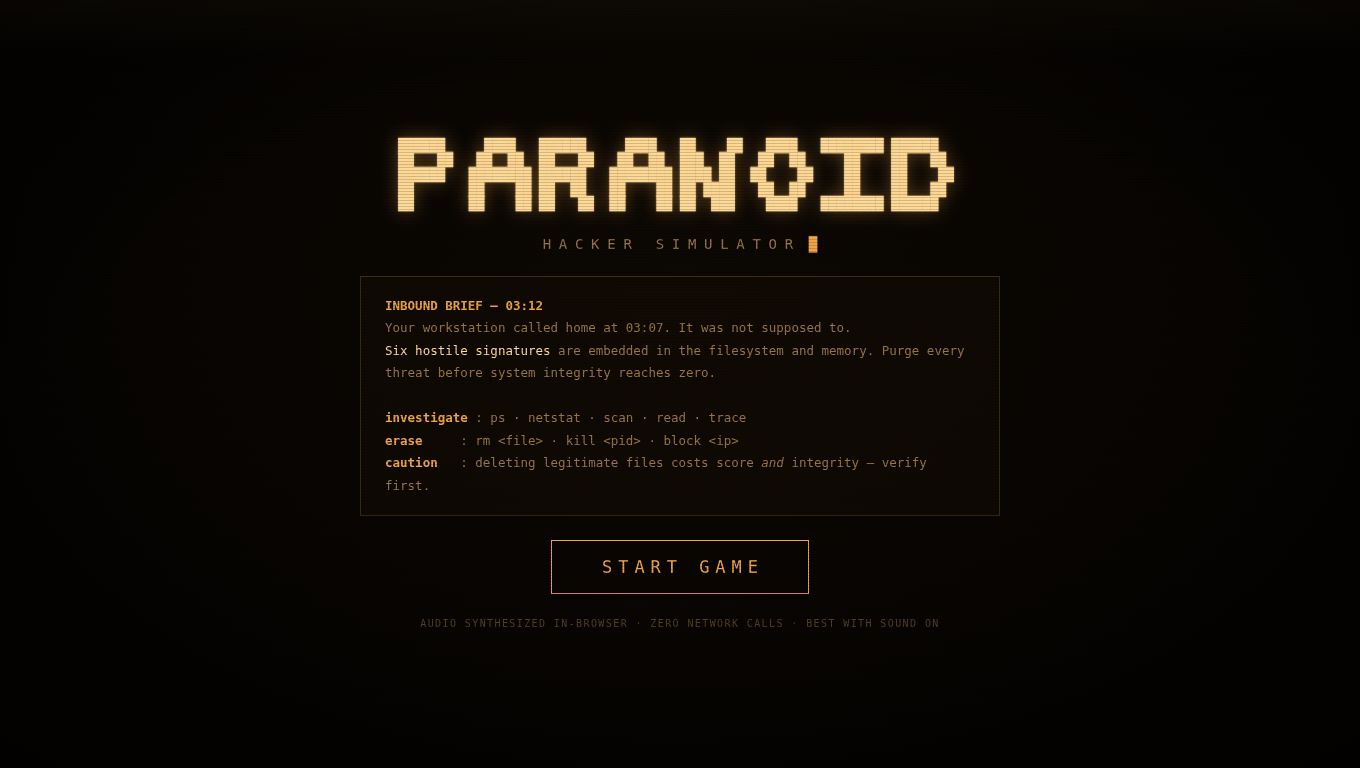Paranoid Hacker Sim